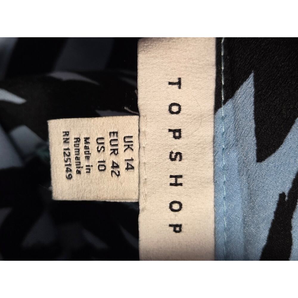 Topshop Blue Black Belted Faux Wrap Maxi Skirt Size 10 Medium - Picture 3 of 4